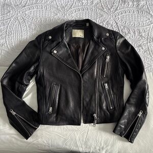 Aritzia Wilfred Free Richards Leather Biker Moto Jacket